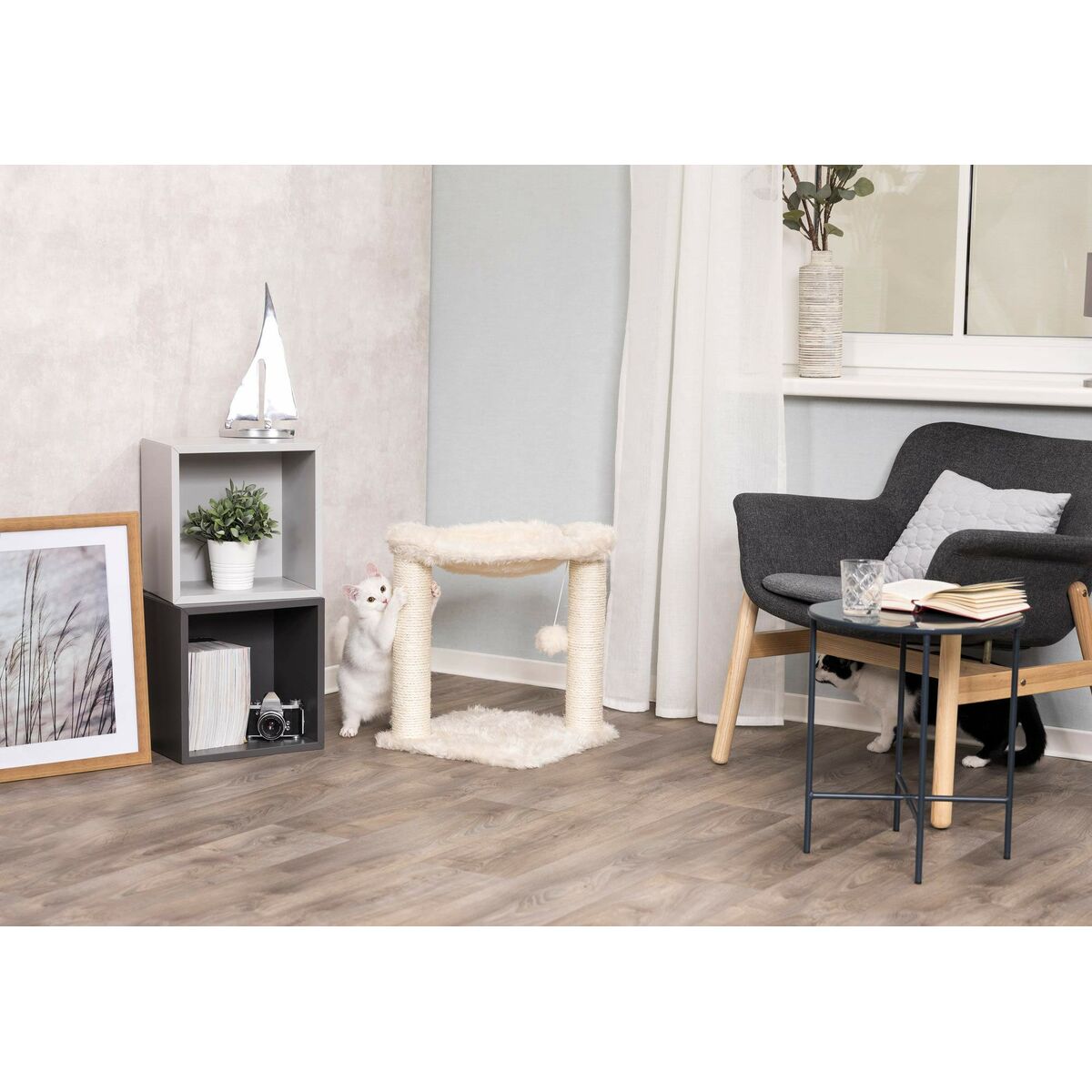 Кошачья когтеточка Trixie Baza Кремовый Деревянный Сизаль 50 cm-5