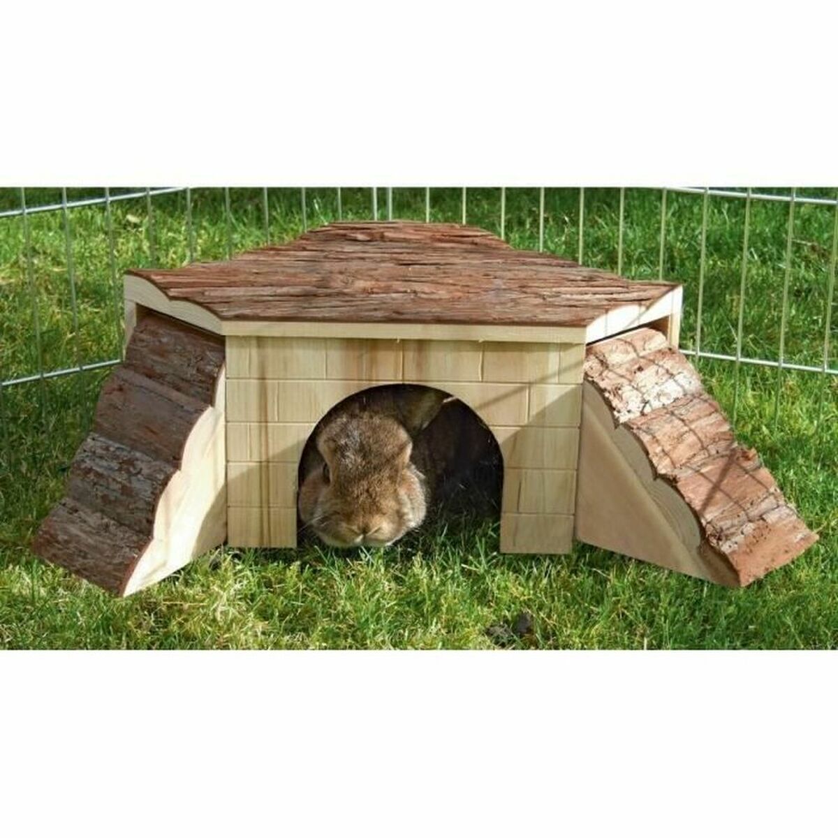 Miniatur Haus Kerbl Nagetiere 37 x 37 x 16 cm Braun Holz-4