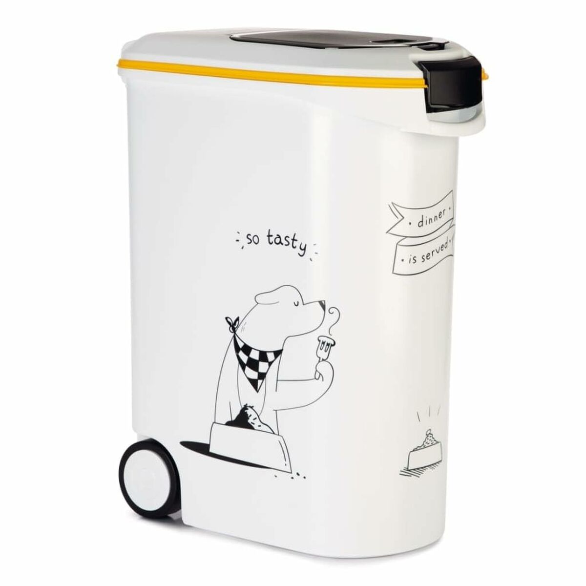 Pet food canister Curver 794096 Con ruedas de plástico blanco 20 kg 54 L 49,3 x 27,8 x 60,5 cm-2
