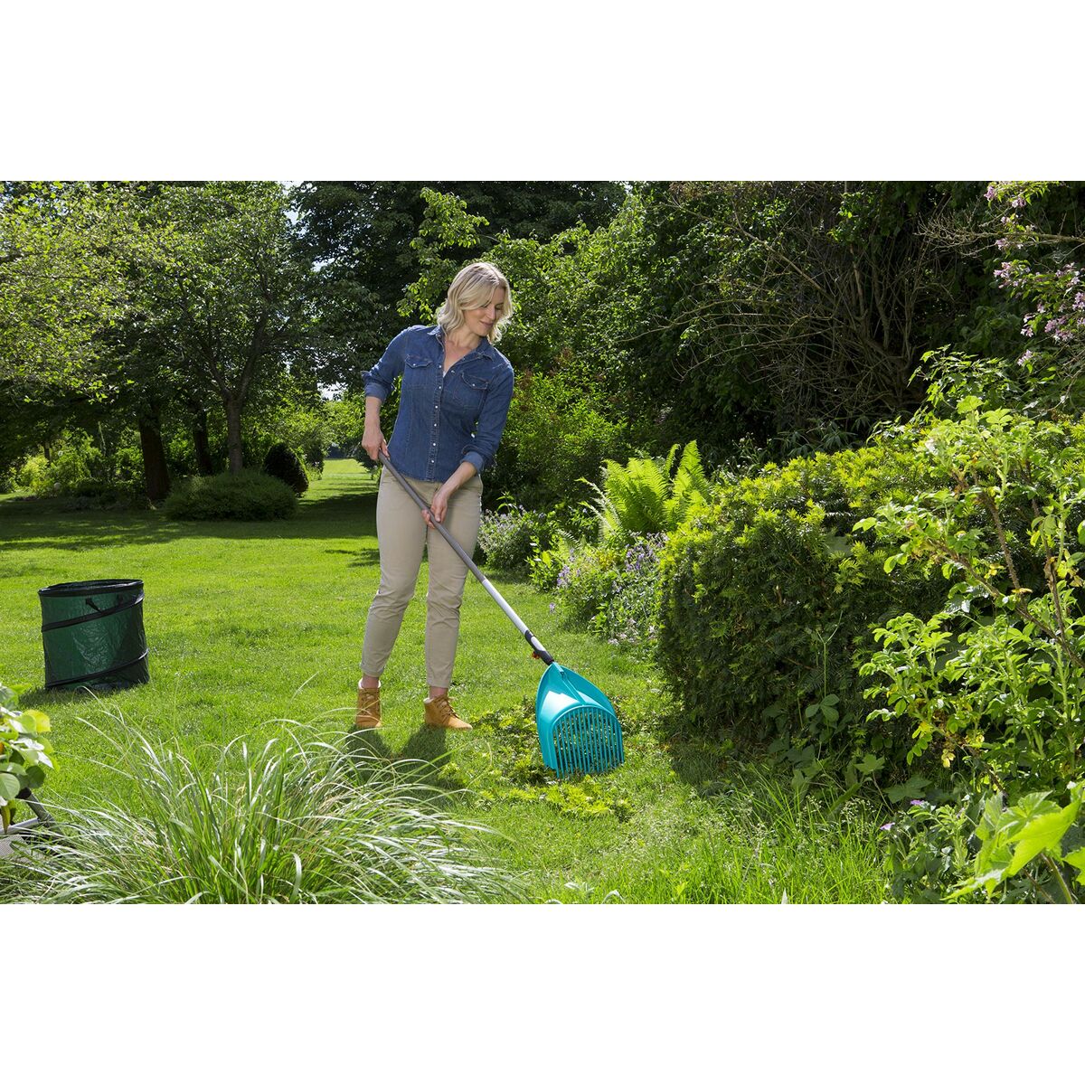Грабли для сбора листвы Gardena Combisystem 3-в-1 бирюзовый-7