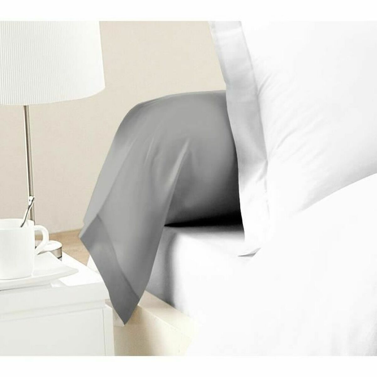 Pillowcase Lovely Home Light Grey (85 x 185 cm) (2 pieces)