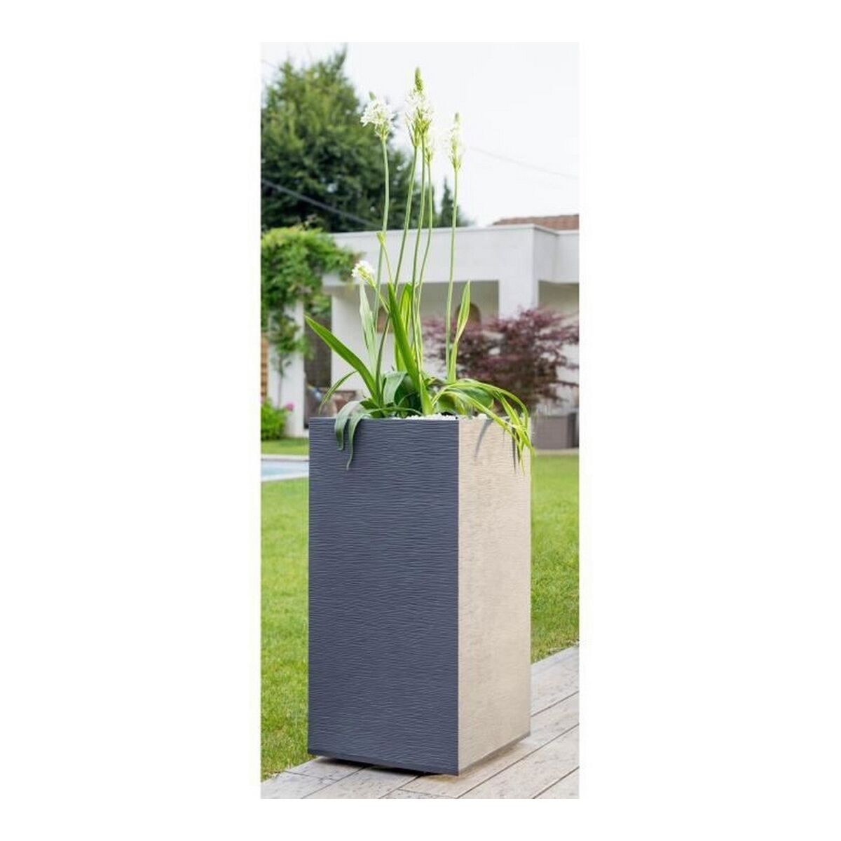 Banca EDA Graphit Grigio Grigio Grigio Plastica Quadrato 39,5 x 39,5 x 80 cm-2