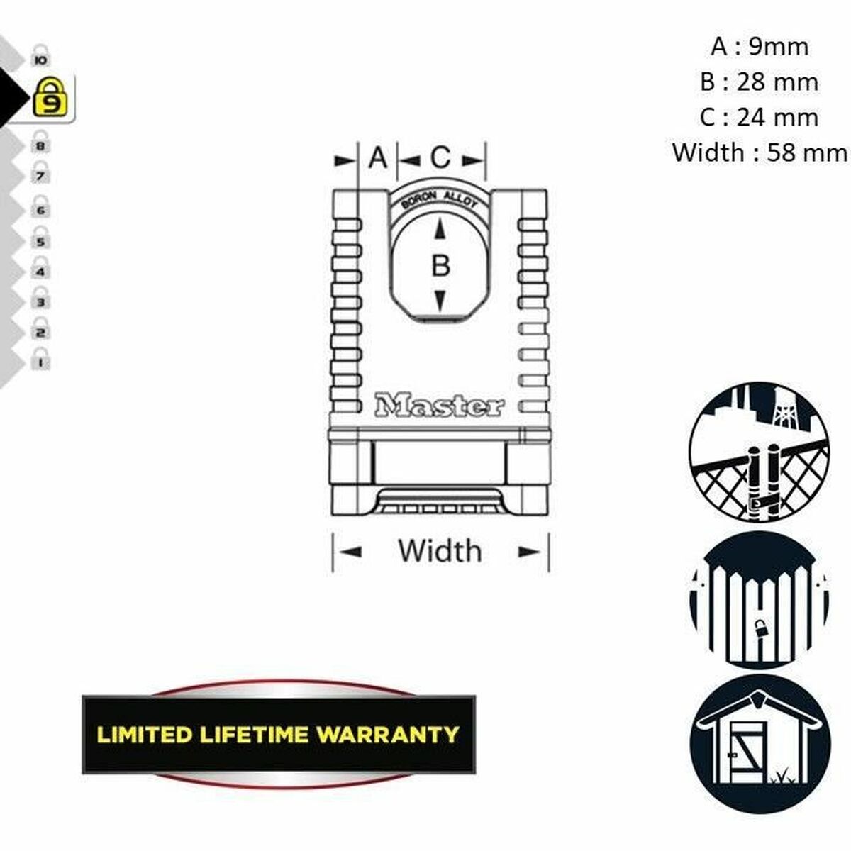 Castelo de código Master Lock M117EURD Latão-2