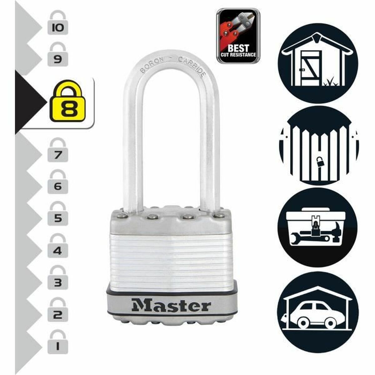 Master Lock кілті бар құлып 45 mm-4