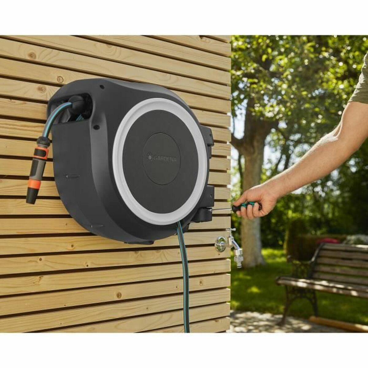 Portabandiera Gardena  L Muro automatico 30 m  13 mm-4