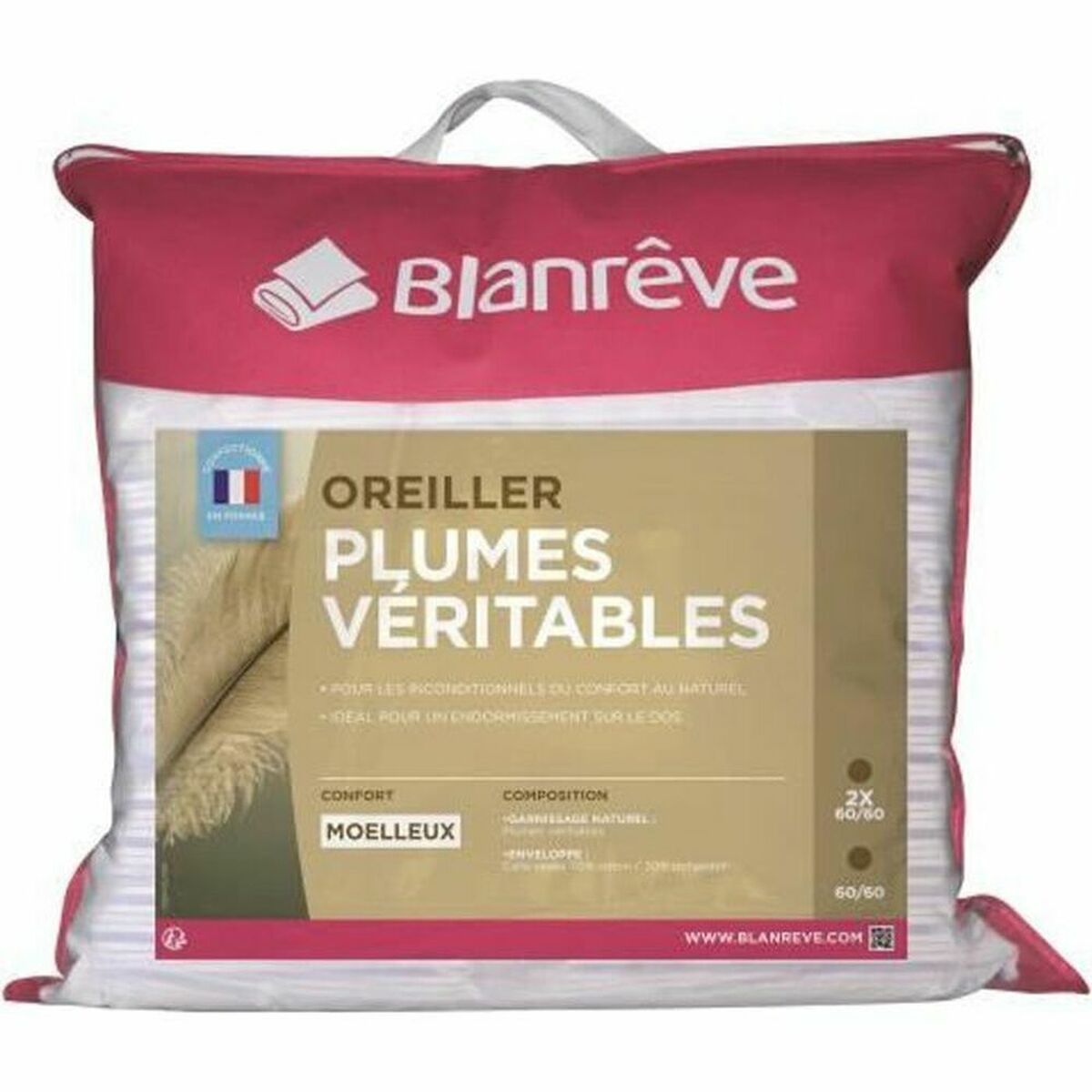 Подушка Blanreve LOPLUHP006060 Белый 60 x 60 cm (2 штук)-3