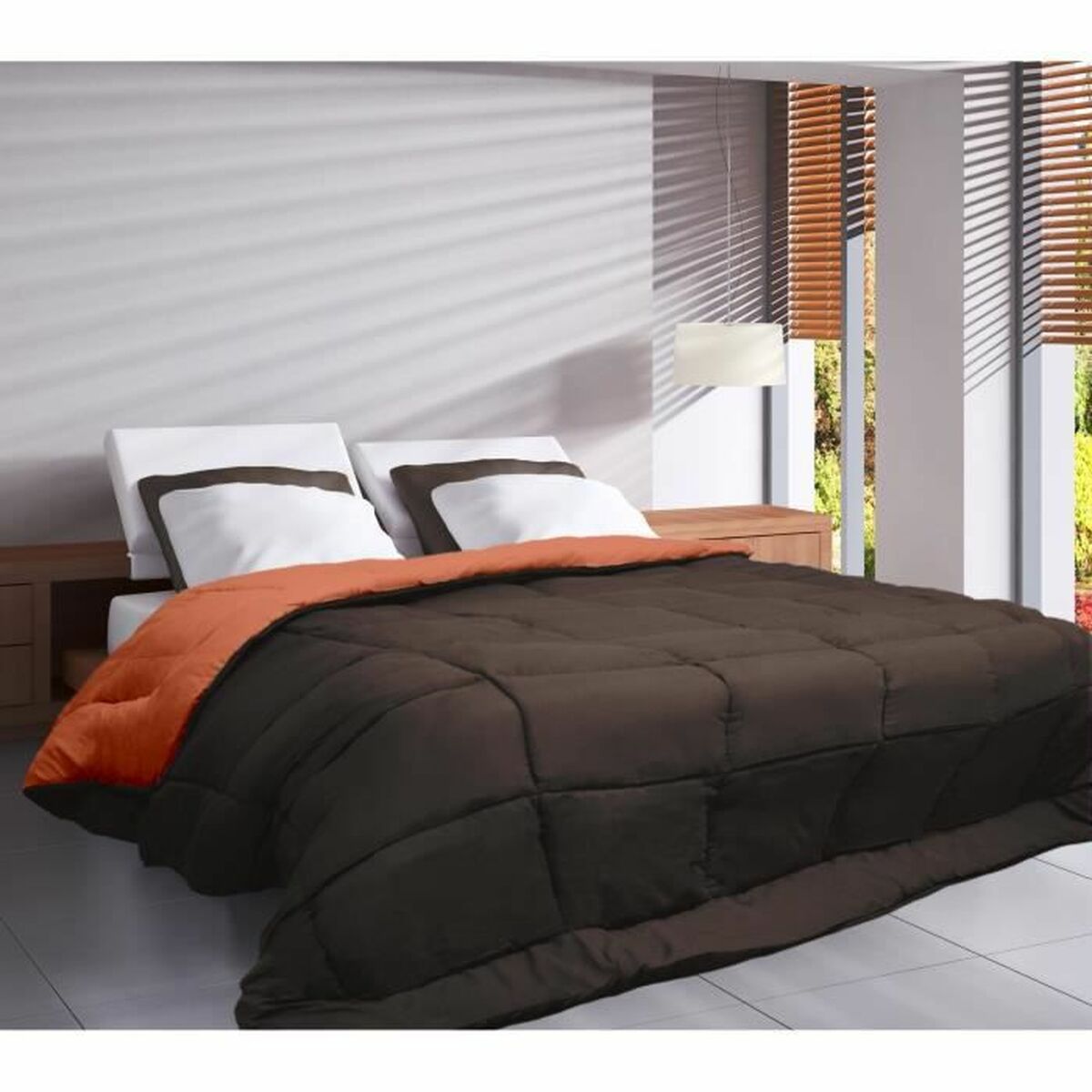 Скандинавское наполнение Poyet  Motte CALGARY Шоколад Коралл 400 g /m² 220 x 240 cm-2