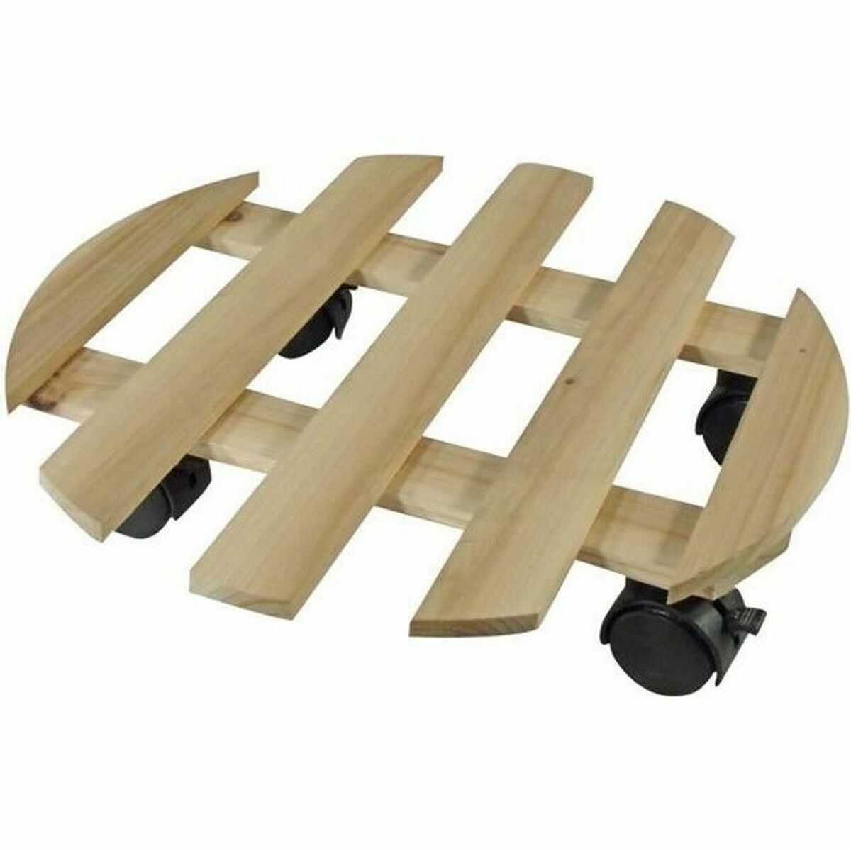 Suporte para pote com rodas Nature Madeira Natural comer