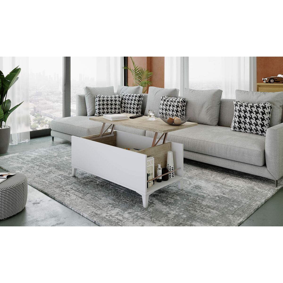 Вспомогательный стол T38147PL11LVO 100 x 50/72 x 42/55 cm Дуб-5