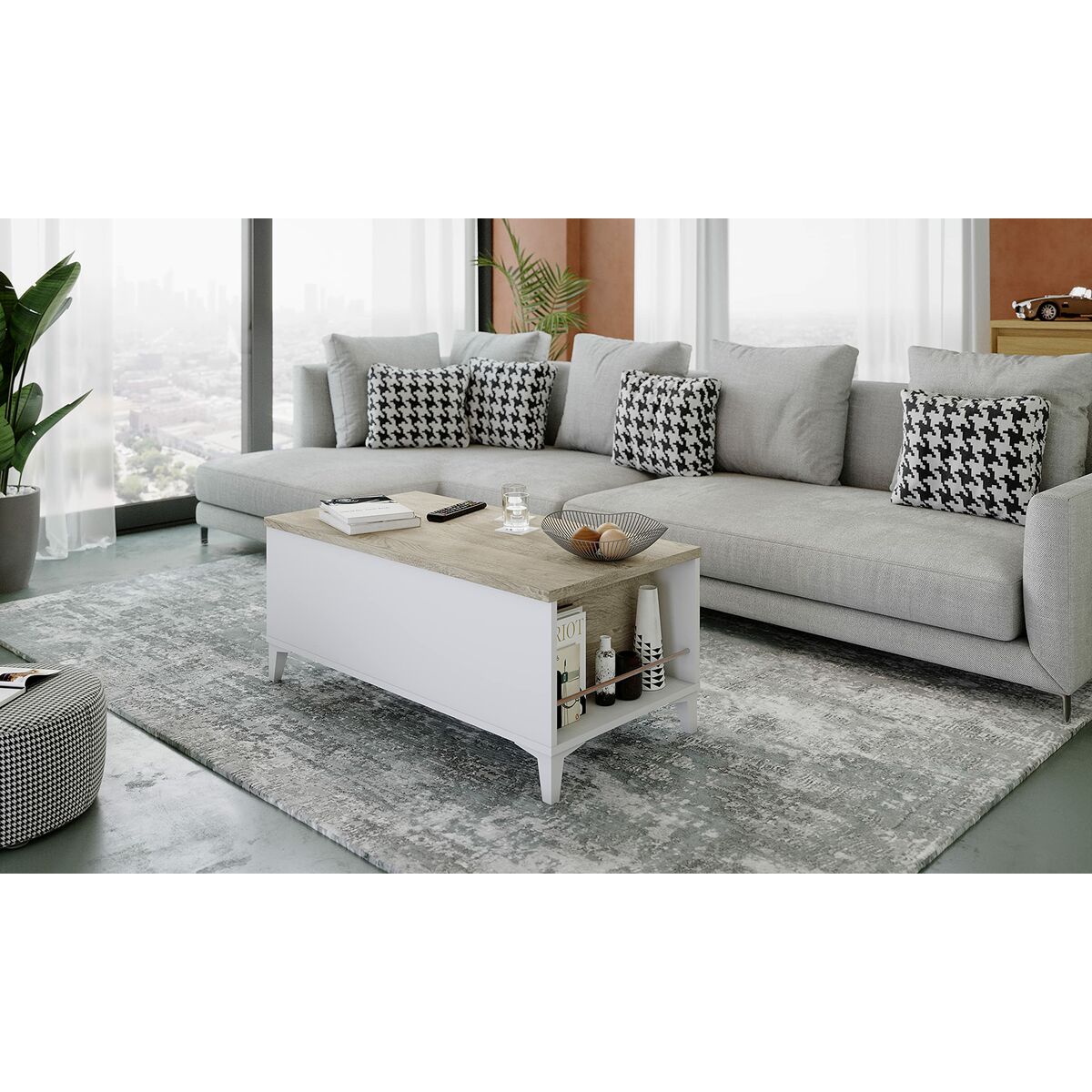 Вспомогательный стол T38147PL11LVO 100 x 50/72 x 42/55 cm Дуб-6