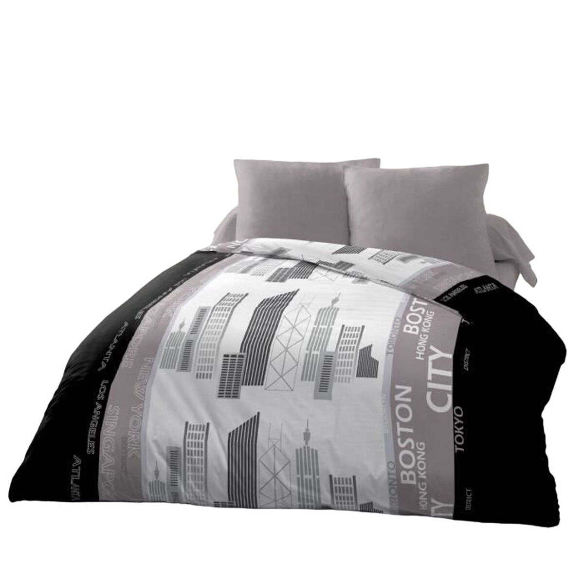 Пододеяльник HOME LINGE PASSION Белый Черный/Серый 220 x 240 cm-2