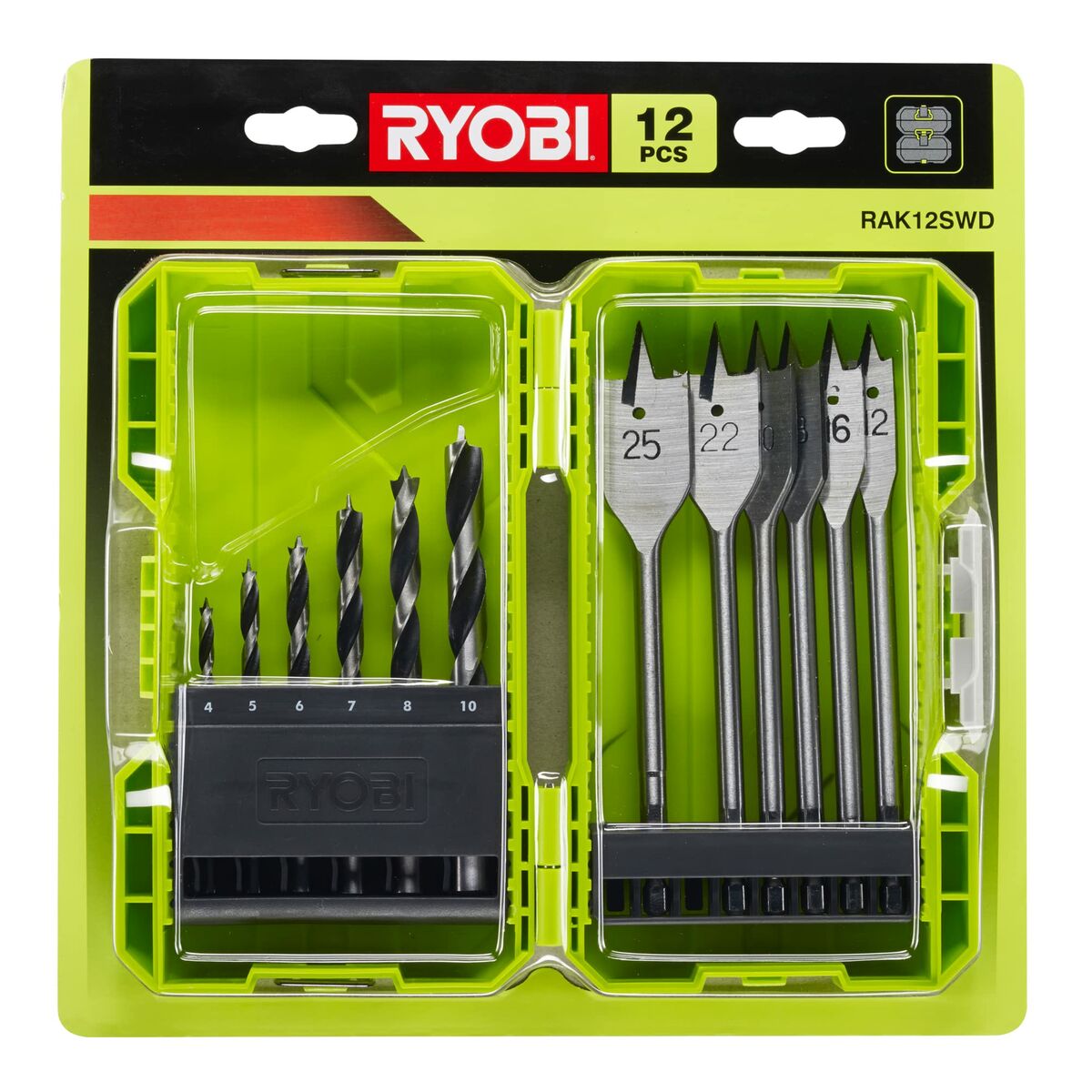 Ryobi Wooden Drill Set 12 Items-4