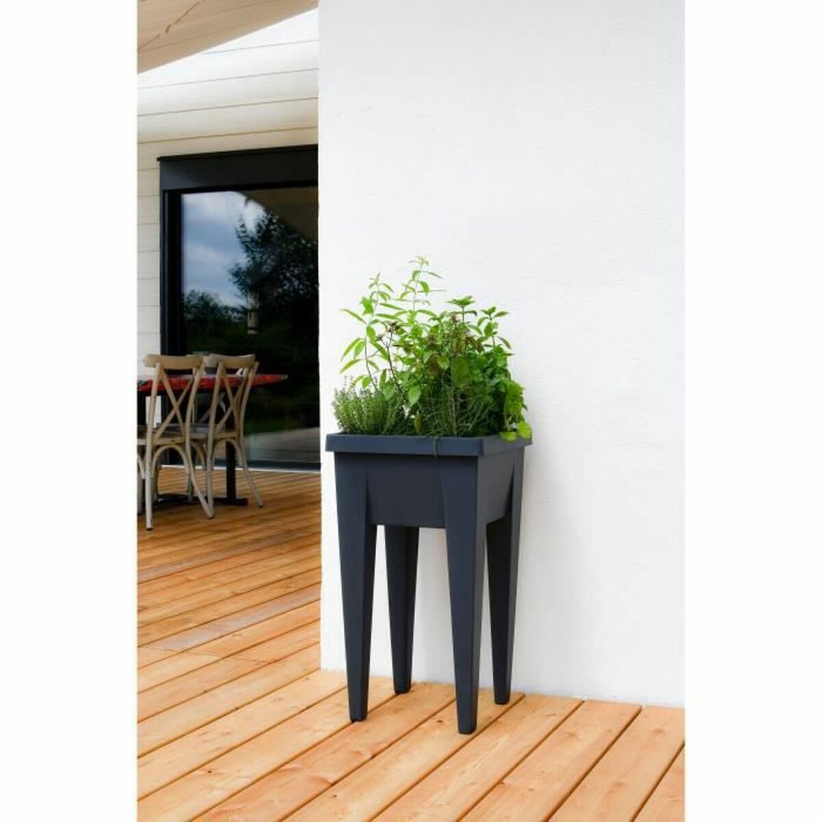 Suporte para pote de flores EDA legumes Mesa de cultivo 38,5 x 38,5 x 68 cm-3