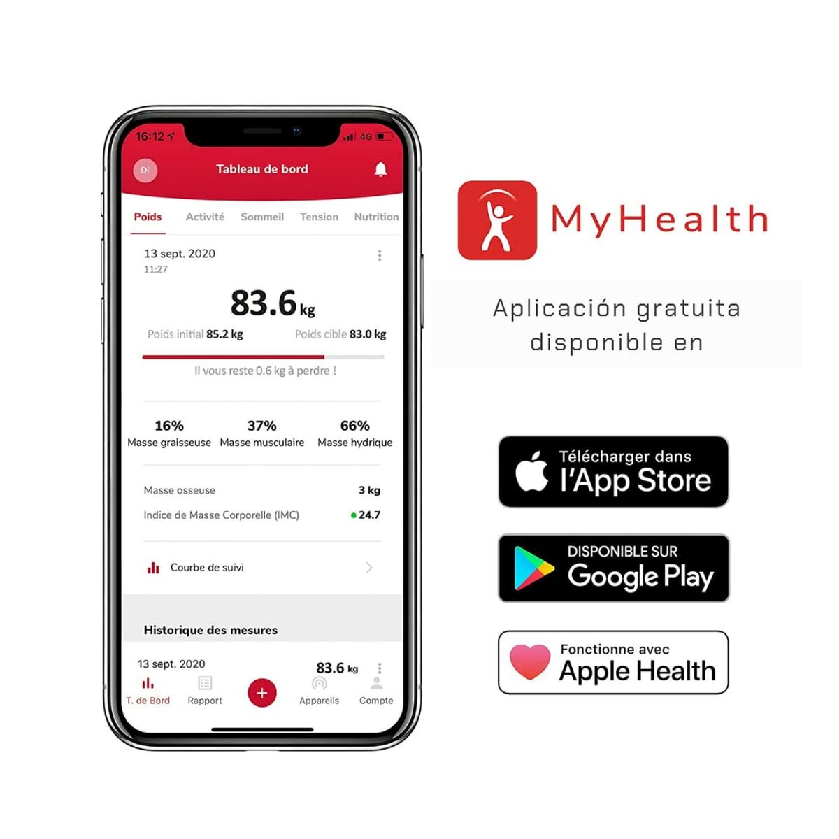 Смарт-весы Terraillon Smart Connect App Bluetooth 160 kg Синий-5