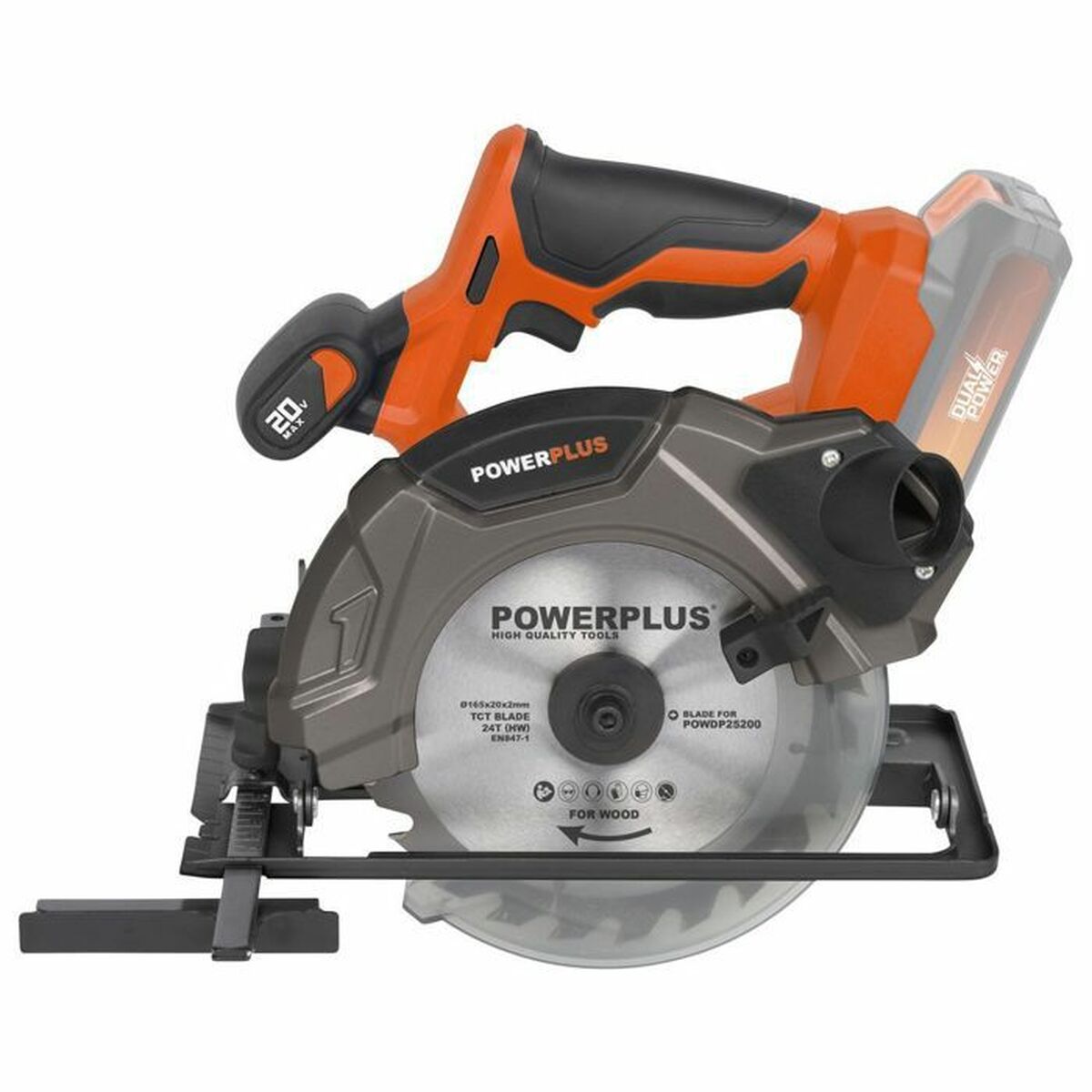 Powerplus Dual Power Powdp25200 20 V 165 mm circular saw-5