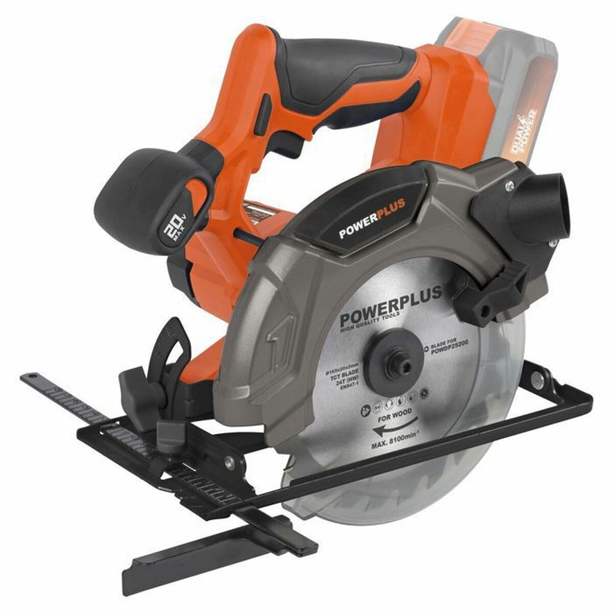 Powerplus Dual Power Powdp25200 20 V 165 mm circular saw-6