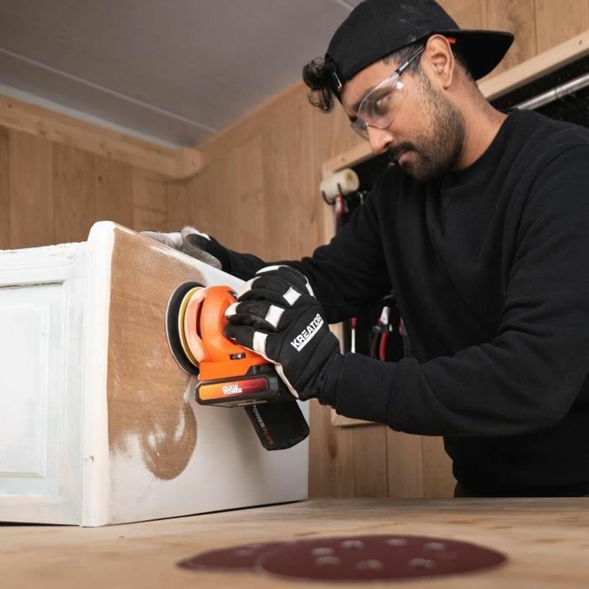 Powerplus Çift Güç Powdp50400 + G80 20 V Ø 125 mm eksantrik taşlama makinesi-2