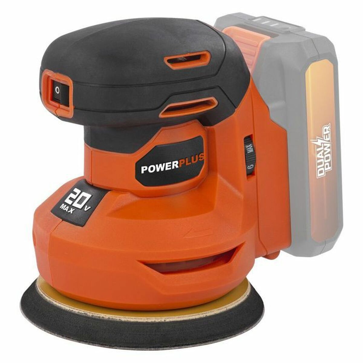 Powerplus Çift Güç Powdp50400 + G80 20 V Ø 125 mm eksantrik taşlama makinesi-6