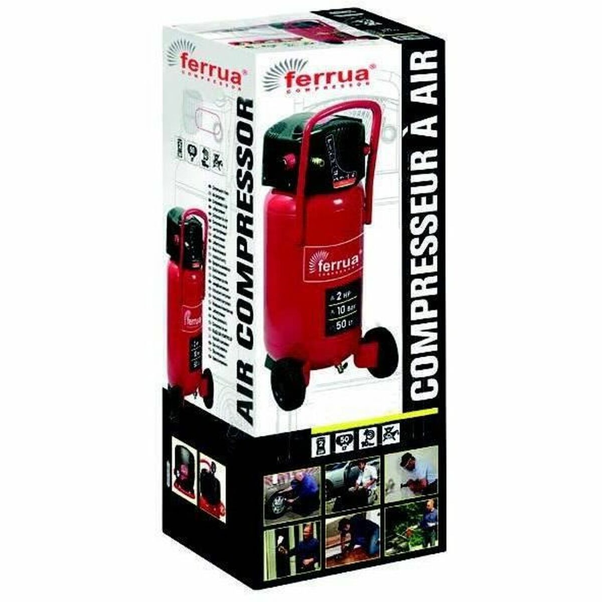 Air compressor Ferrua 425089 Vertical 1500 W 10 bar 50 L-2