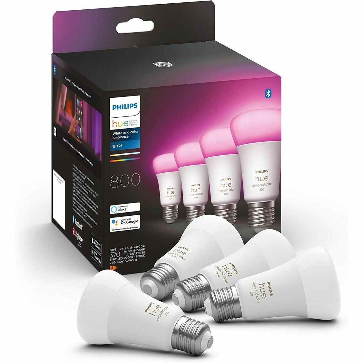 Philips Pack de 4 Smart Light Bulb E27