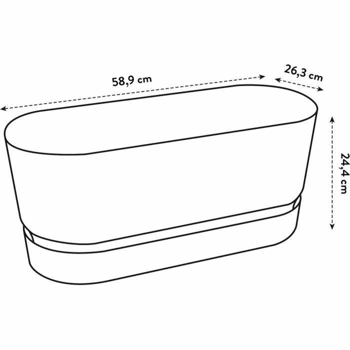 屋外の植物箱Elhoの灰色60 cmのプラスチック-6