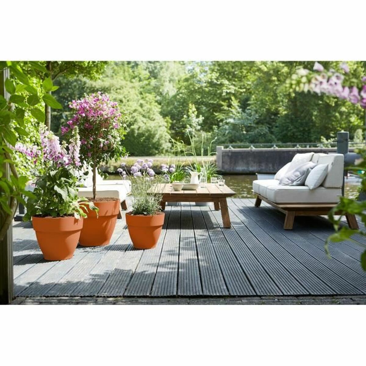 Can Elho Ø 47 cm Round Anthracite Plastic-2