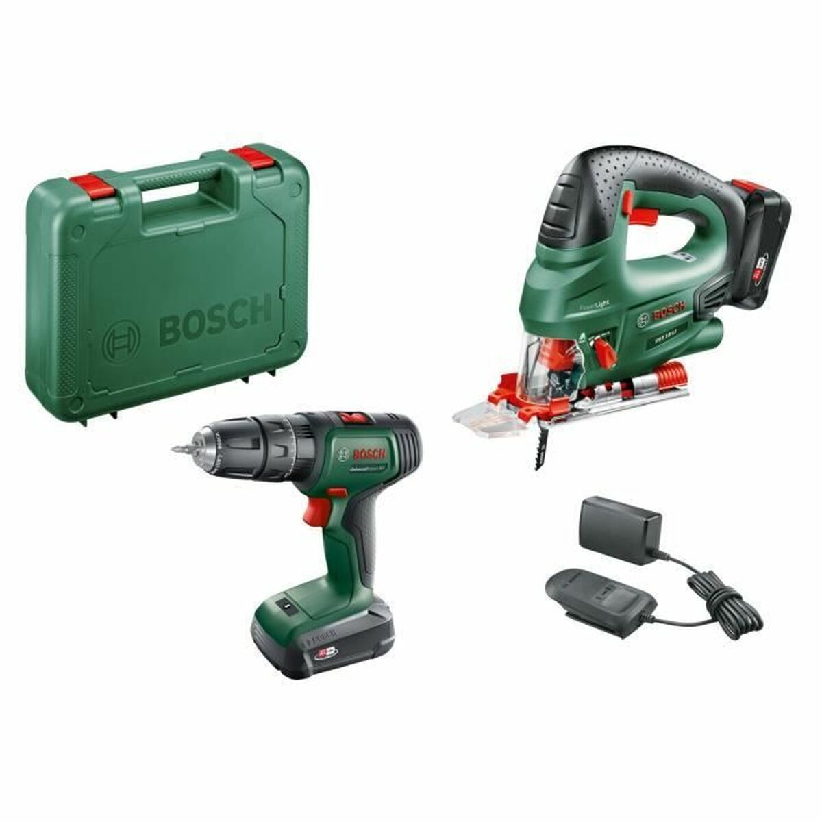 BOSCH UniversalImpact 18 + PST 18 مجموعة الحفر والإكسسوارات