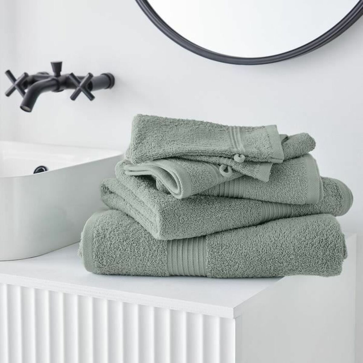 Набор Полотенца TODAY Essential Celadon Светло-зеленый 50 x 90 cm (10 штук)-2