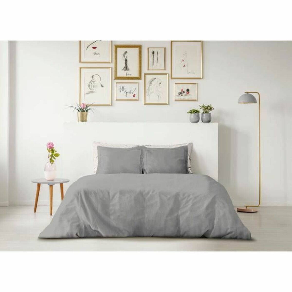 Пододеяльник Lovely Home Светло-серый 240 x 260 cm-2