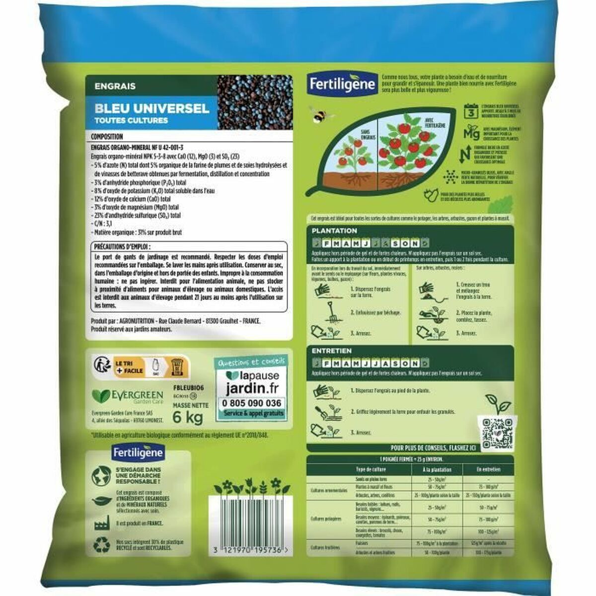 Engrais organique Fertiligène 6 Kg-2