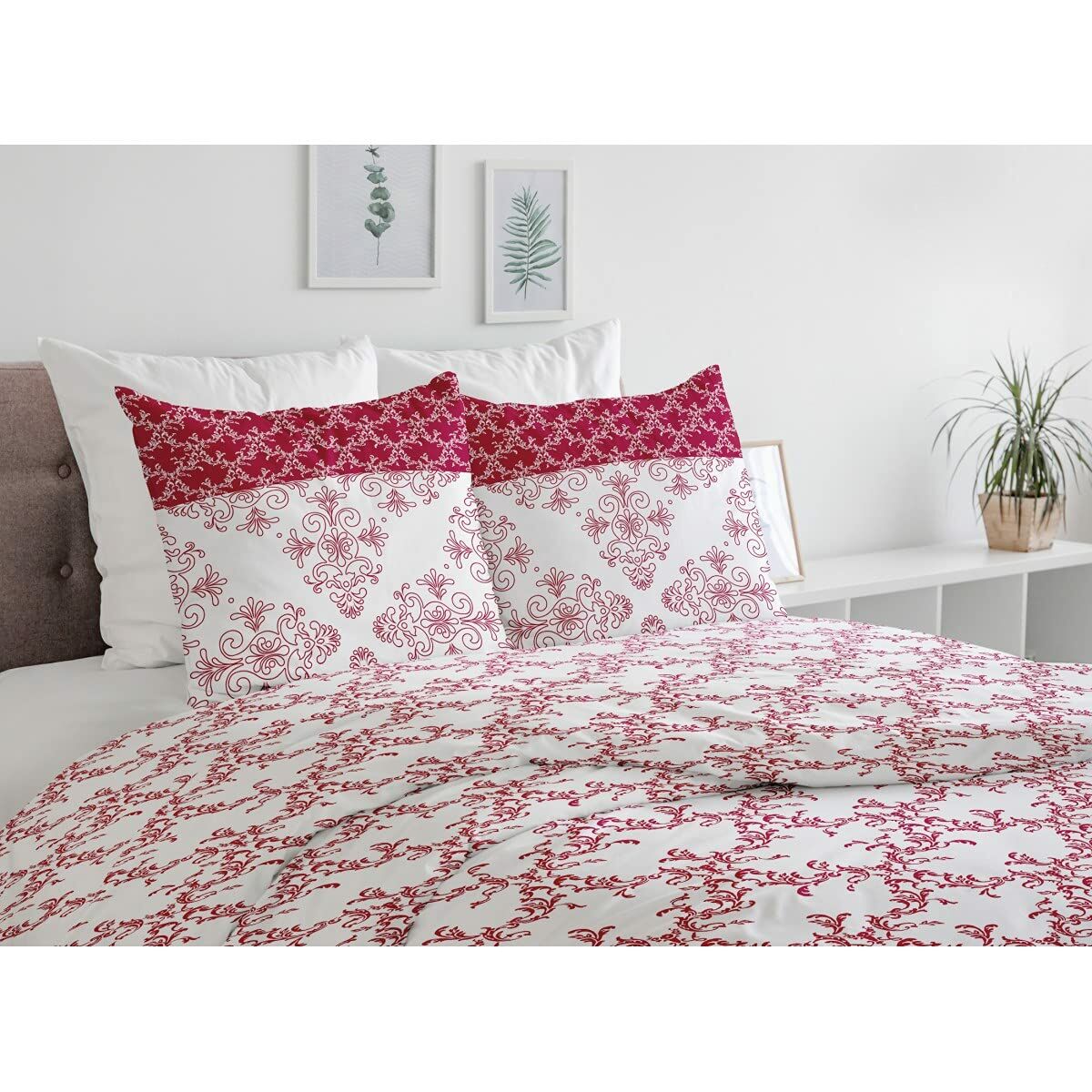 Пододеяльник HOME LINGE PASSION Белый Бордовый 240 x 260 cm-3