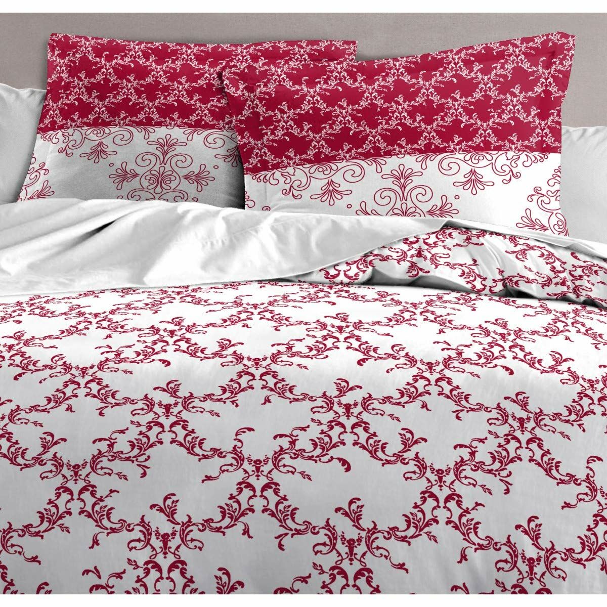 Пододеяльник HOME LINGE PASSION Белый Бордовый 240 x 260 cm-5