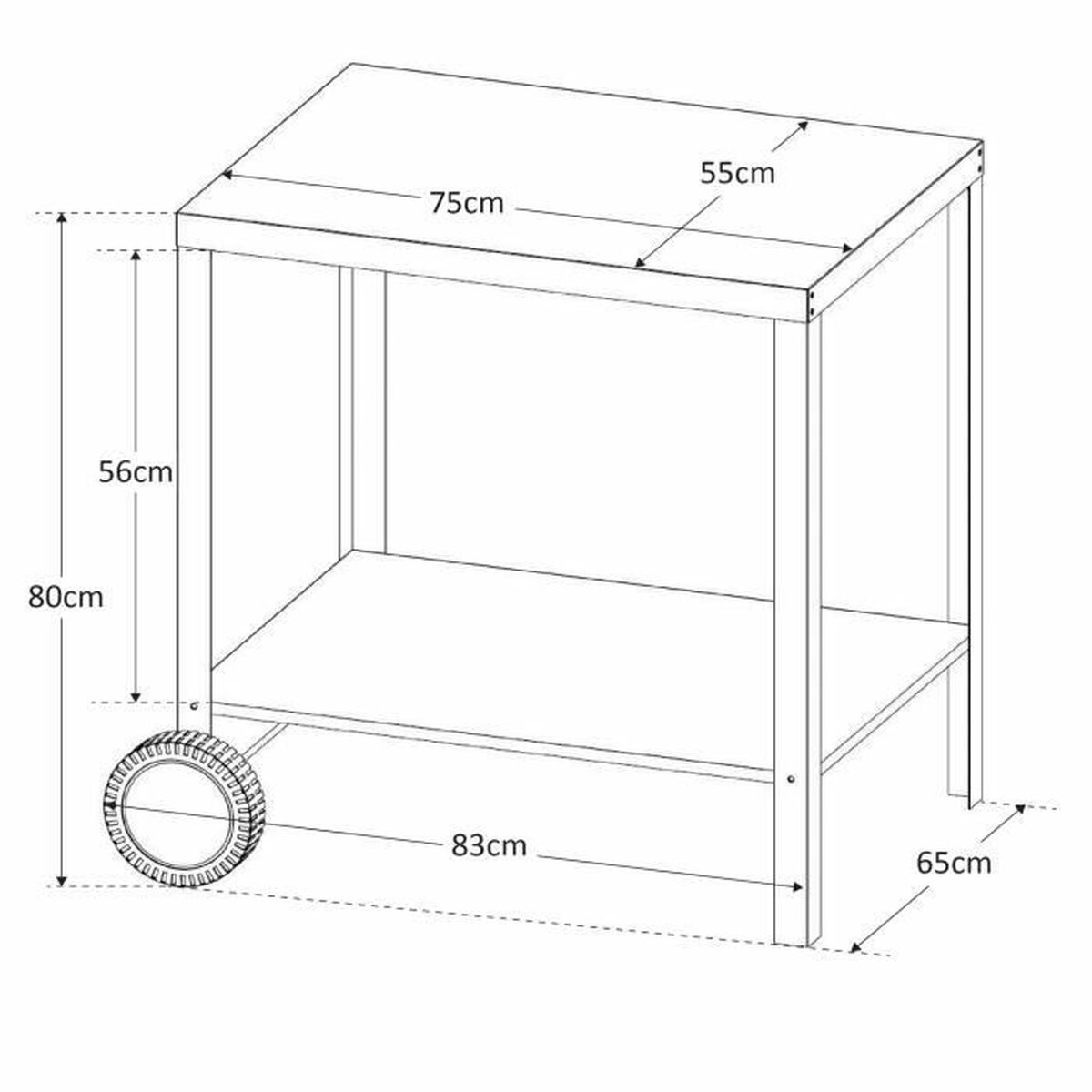 Вспомогательный стол Cook'in Garden Чёрный Серый Металл 90 x 65 x 80 cm-2