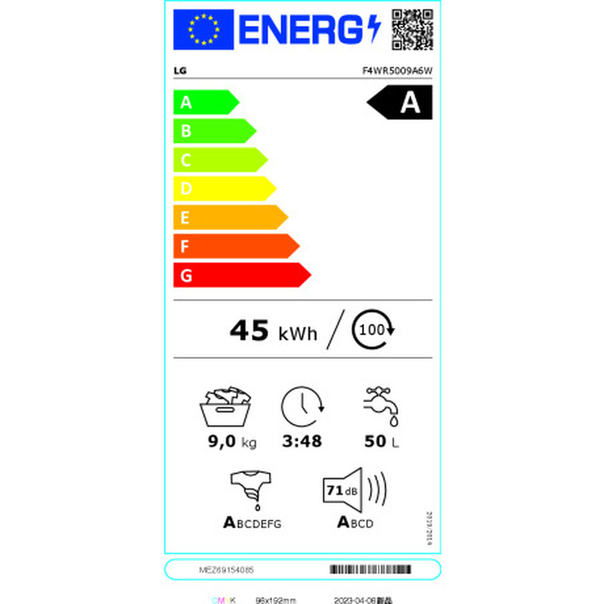 Lavadora LG F4WR5009A6W 60 cm 1400 rpm 9 kg-2