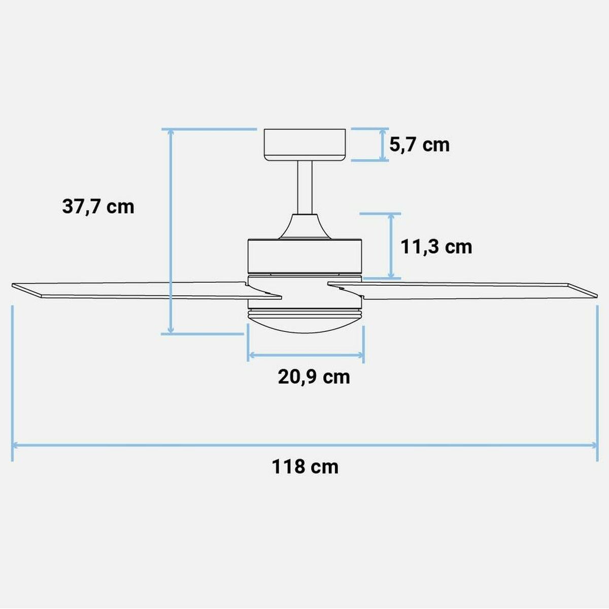 Потолочный вентилятор Universal Blue 250-UVT1310 70 W Чёрный 70 W (119 cm)-4