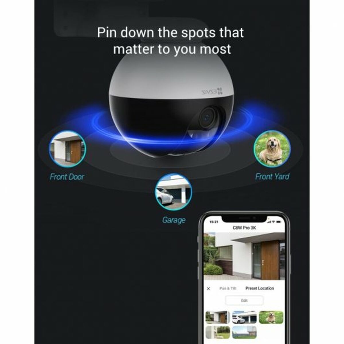 Caméra vidéo de surveillance Ezviz C8W Pro 2K-3