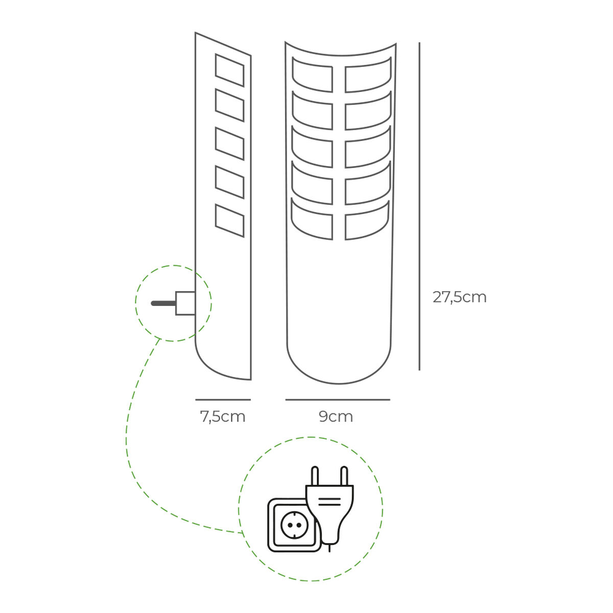 Убивает электричеством насекомых EDM 9 x 7,5 x 27,5 cm-3