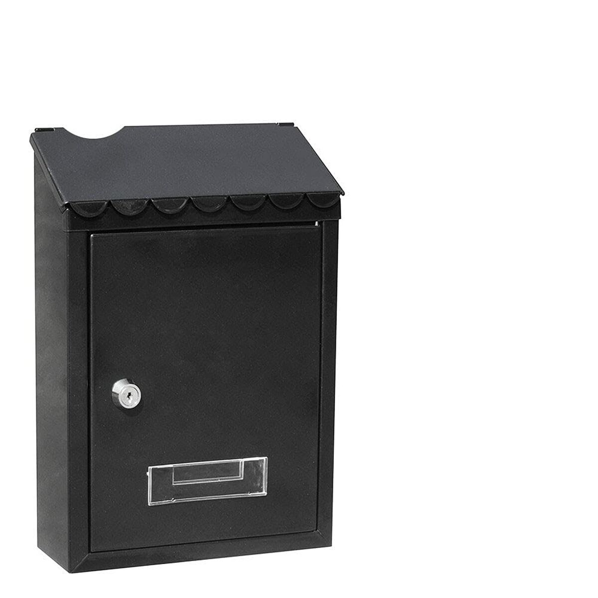 صندوق البريد EDM Standard 21 × 6 × 30 سم من الفولاذ الأسود