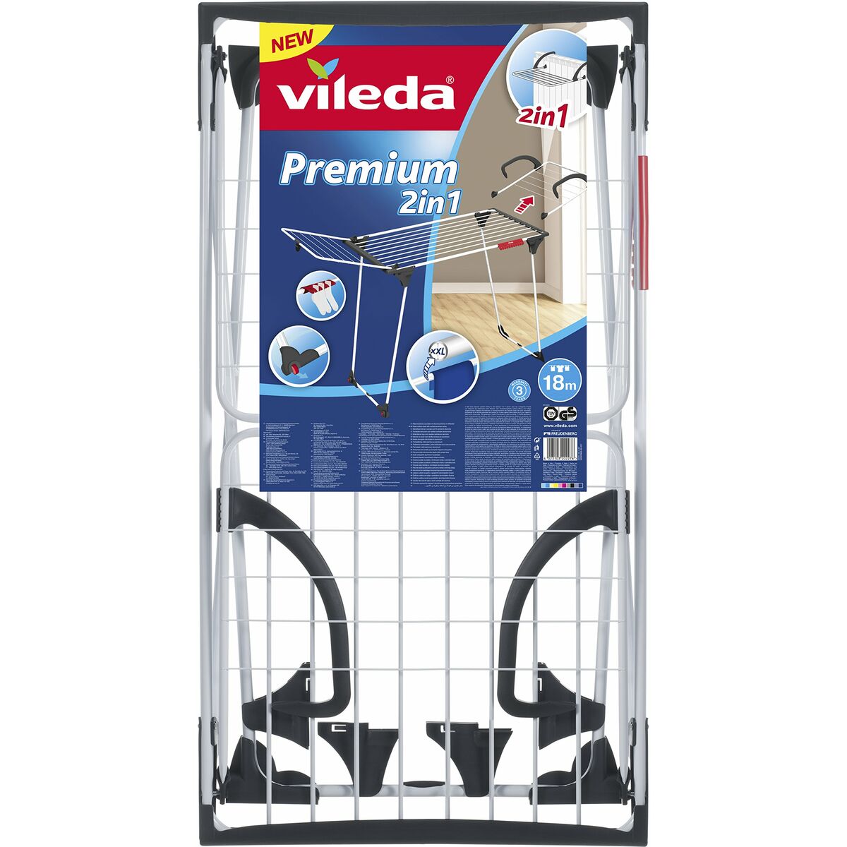 Secador Vileda Premium 2 em 1 Aço cinza (180 x 91 x 57 cm)-2