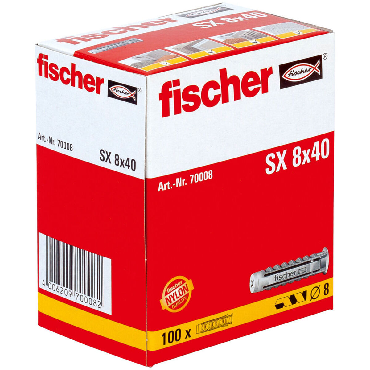 Шипы Fischer SX 70008 Нейлон 8 x 40 mm (100 штук)-2