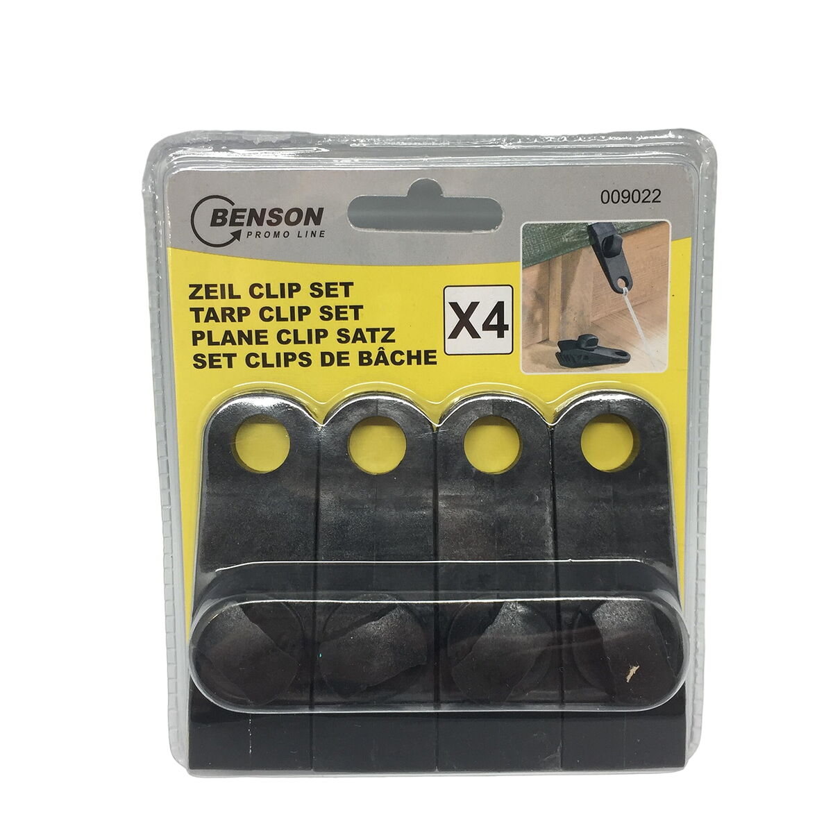 Awning and tarpaulin clamps set Bensontools剪辑黑色4件0.27 x 8 x 3 cm-3