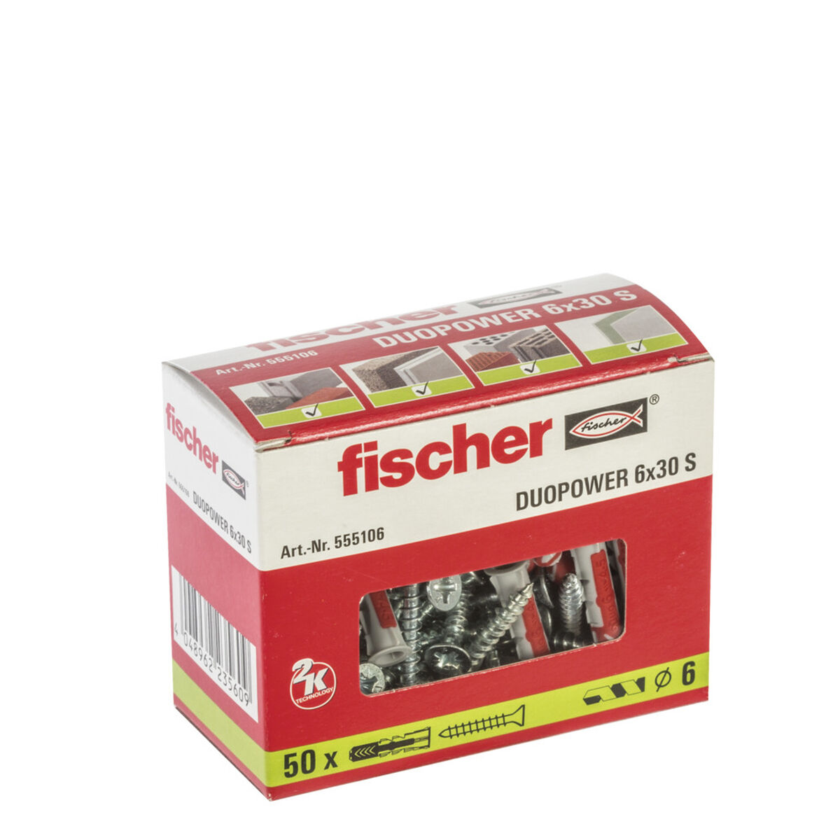 Fischer duopower dowels και βίδες 50 dowels και βίδες (4. 5 x 40 mm)-2