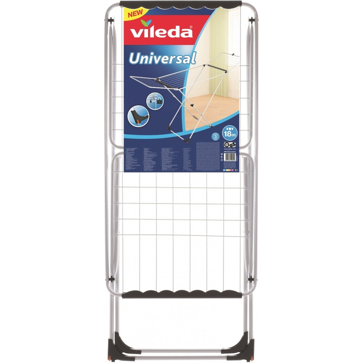 Secador Vileda X-Legs Universal Aço cinza (180 x 55 x 93 cm) (18 m)-2