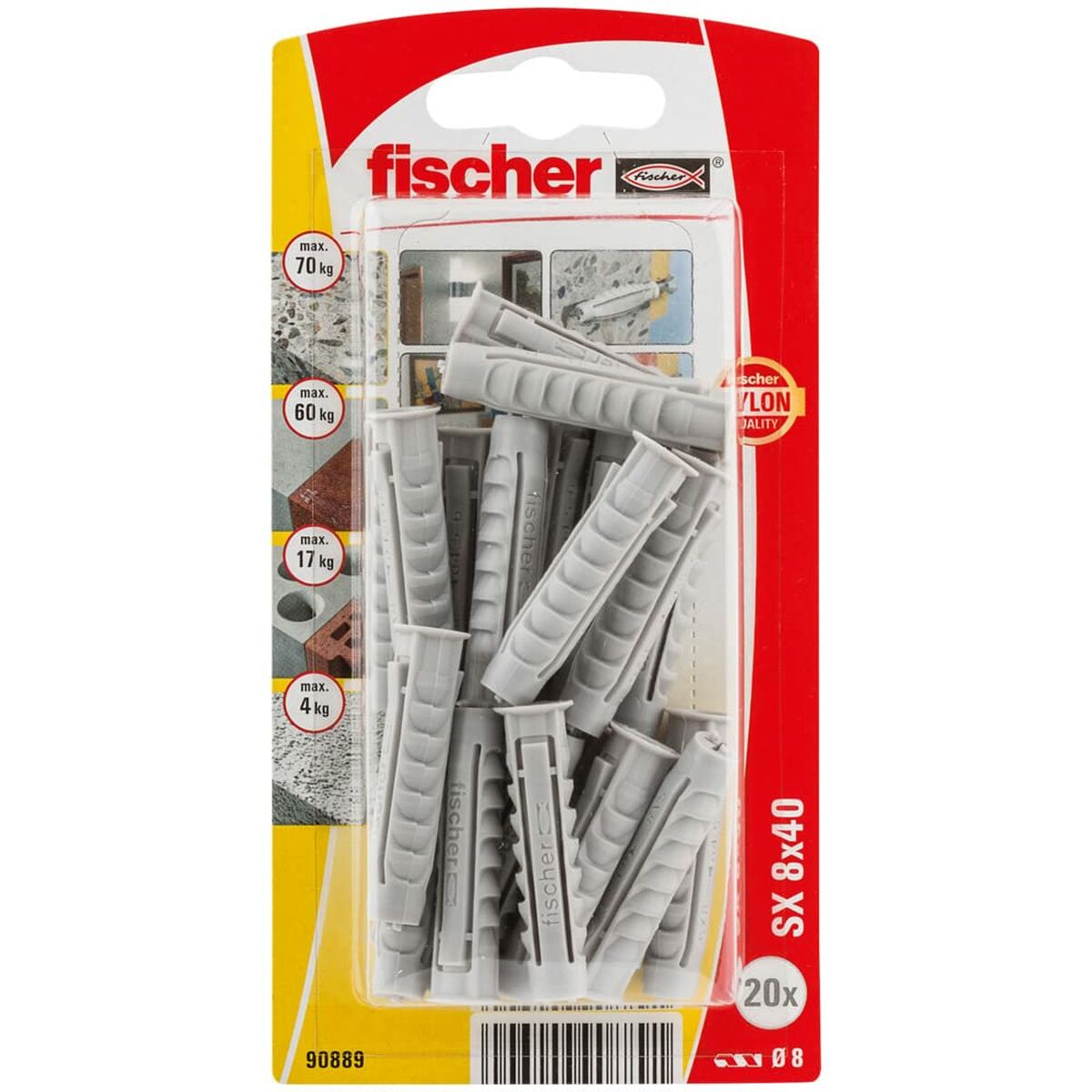 Spine Fischer SX 90889 Nylon 8 x 40 mm (20 pezzi)-2