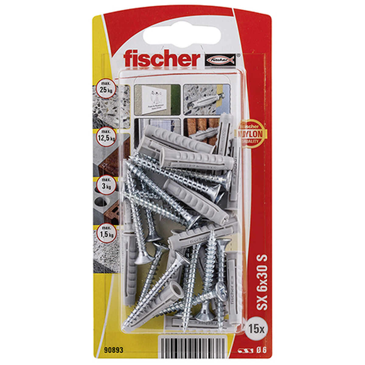 Дюбеля и шурупы Fischer дюбеля и шурупы 15 штук (6 x 30 mm)-2