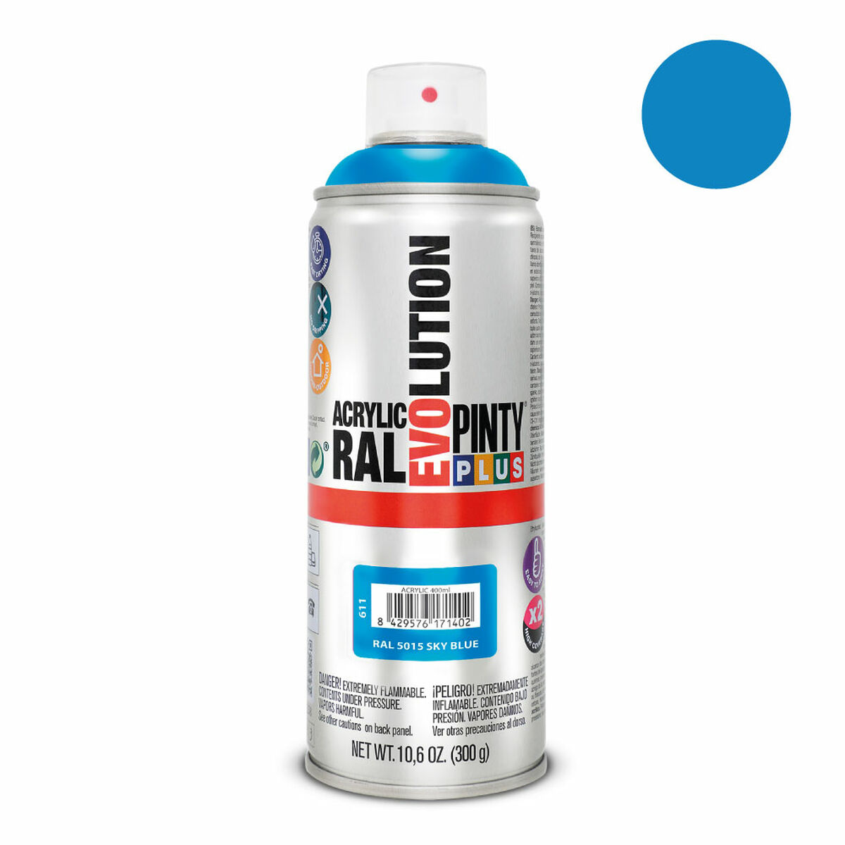 Aerosol paint Pintyplus Evolution RAL 5015 400 ml Sky Blue-2