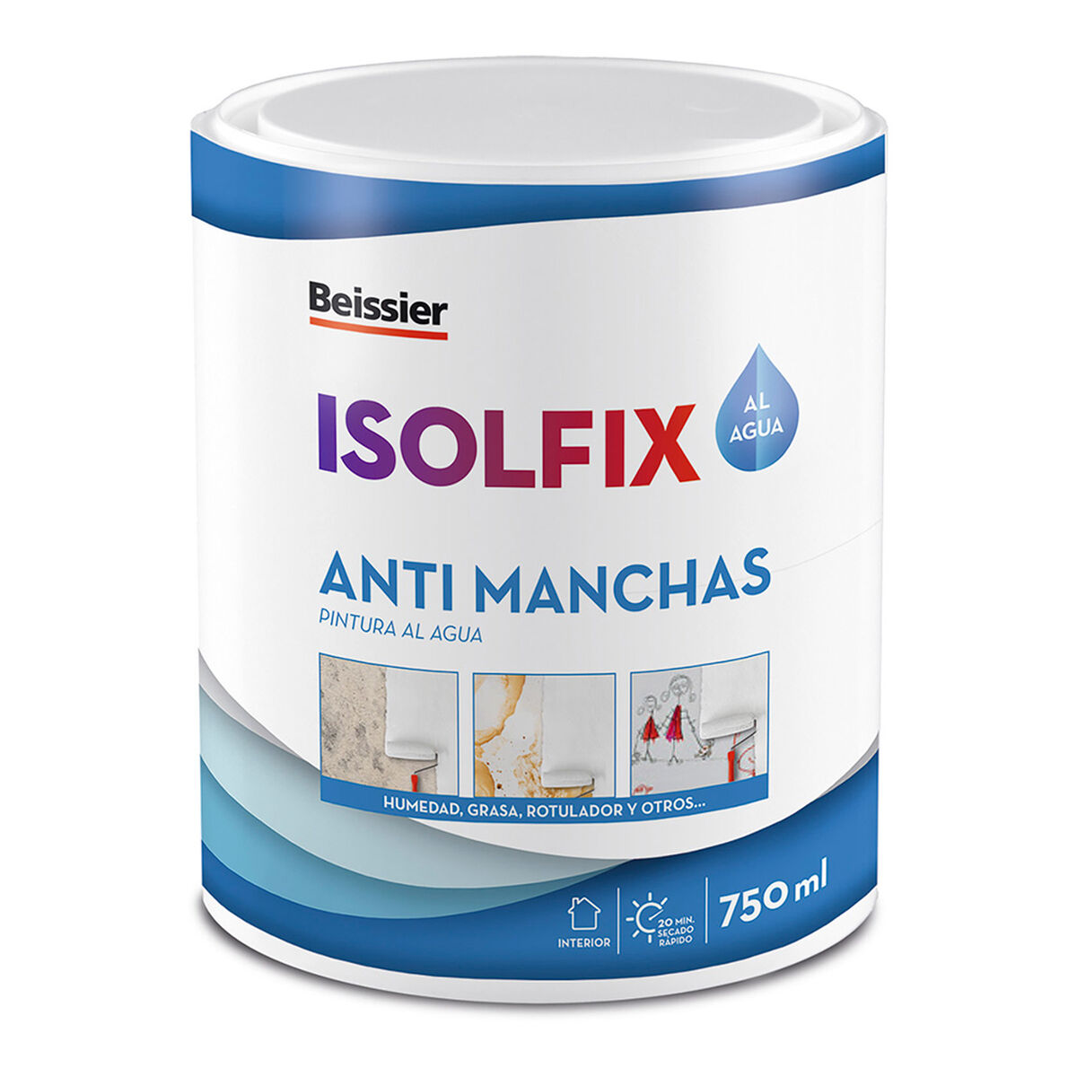 Beissier 70249-012 Isolfix丙烯酸涂料反对斑点White 750毫升