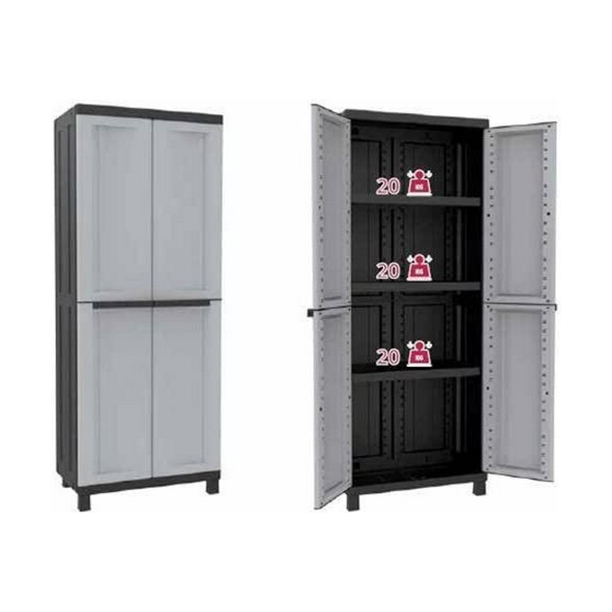 Terry Black/Gray Smola塑料更衣室68 X 39 X 170 CM-3