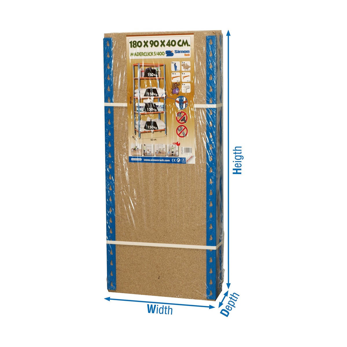 Полиця Simon Rack Maderclick 5/400 750 kg Метал 5 Полиці ДСП (180 x 90 x 40 cm)-4