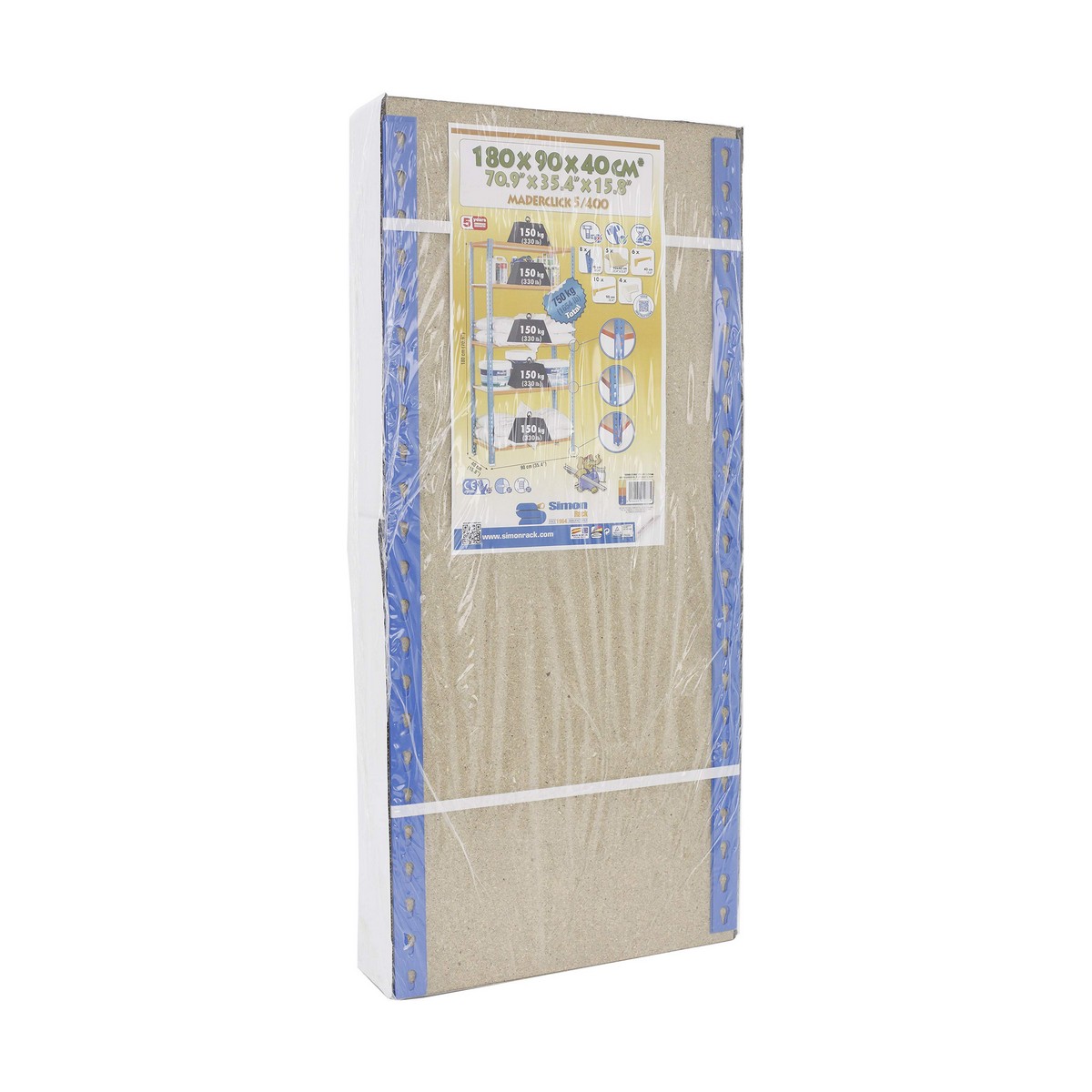 Полка Simon Rack Maderclick Plus 5/500 750 kg Металл 5 Полки ДСП (200 x 100 x 50 cm)-2